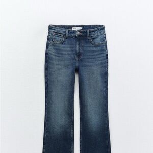 Zara Women's Dark Blue Flare Jeans